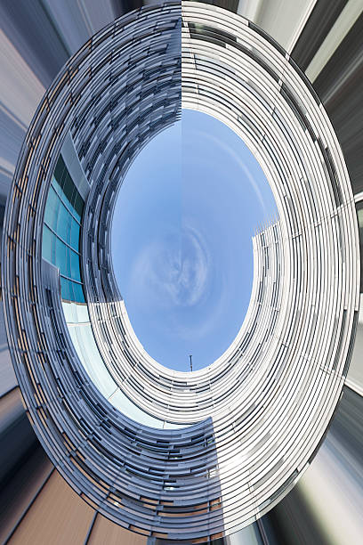 istock Abstract facade lines and glass reflection on modern building 539149861