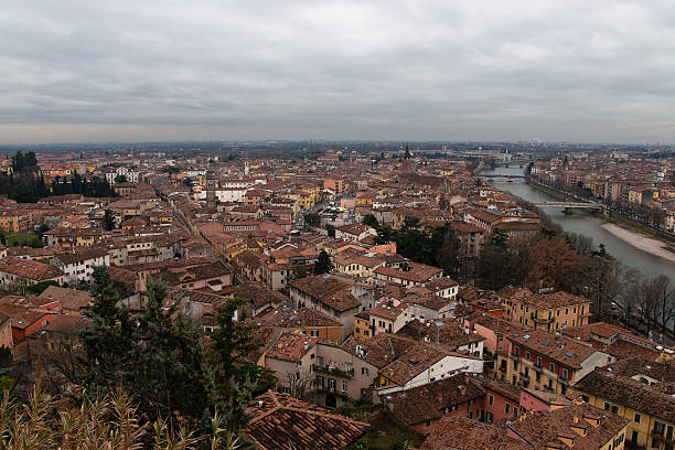 Roofs of Verona stock photo