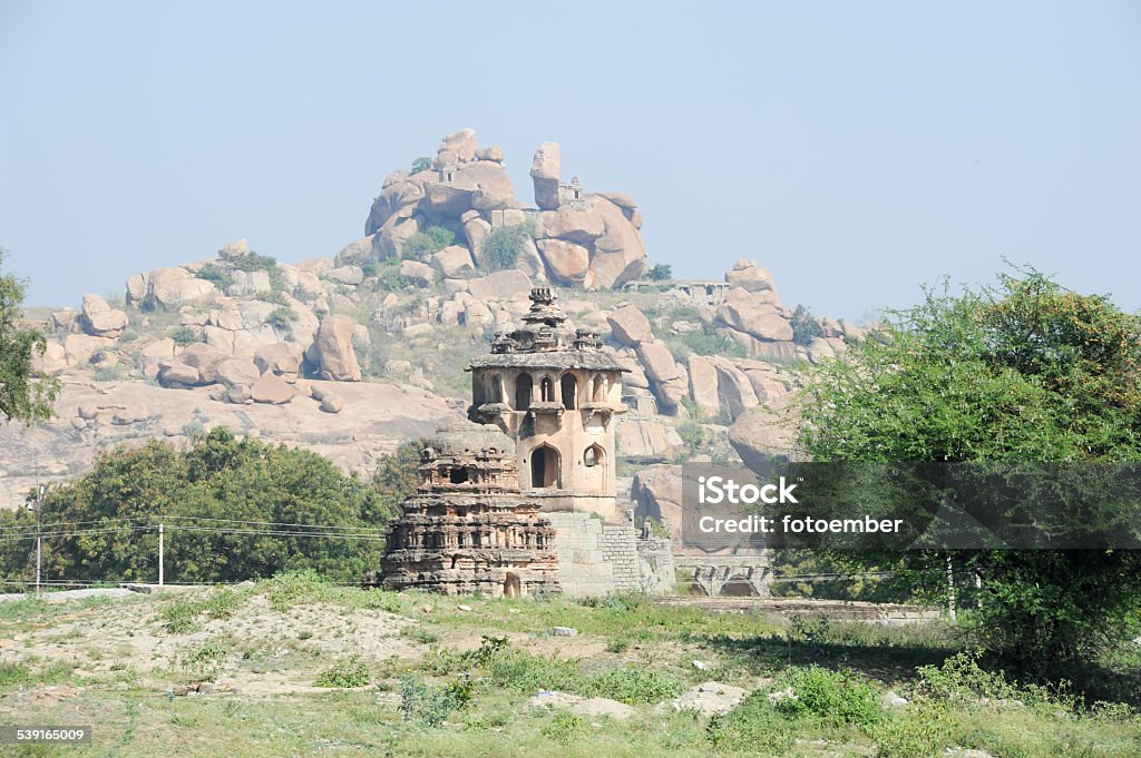 Royal fort of Zenana Enclosure Royal fort of Zenana Enclosure in front of Matanha hill at Hampi on India 2015 Stock Photo