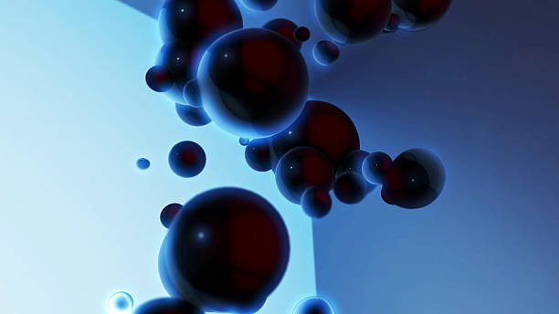 istock Abstract 3D Background Dark Black Red Blue Spheres 539165203