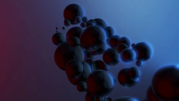 istock Abstract 3D Background Dark Black Red Blue Spheres 539165217