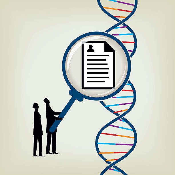DNA Profiling Identifying a person through their DNA. crime scene investigation stock illustrations