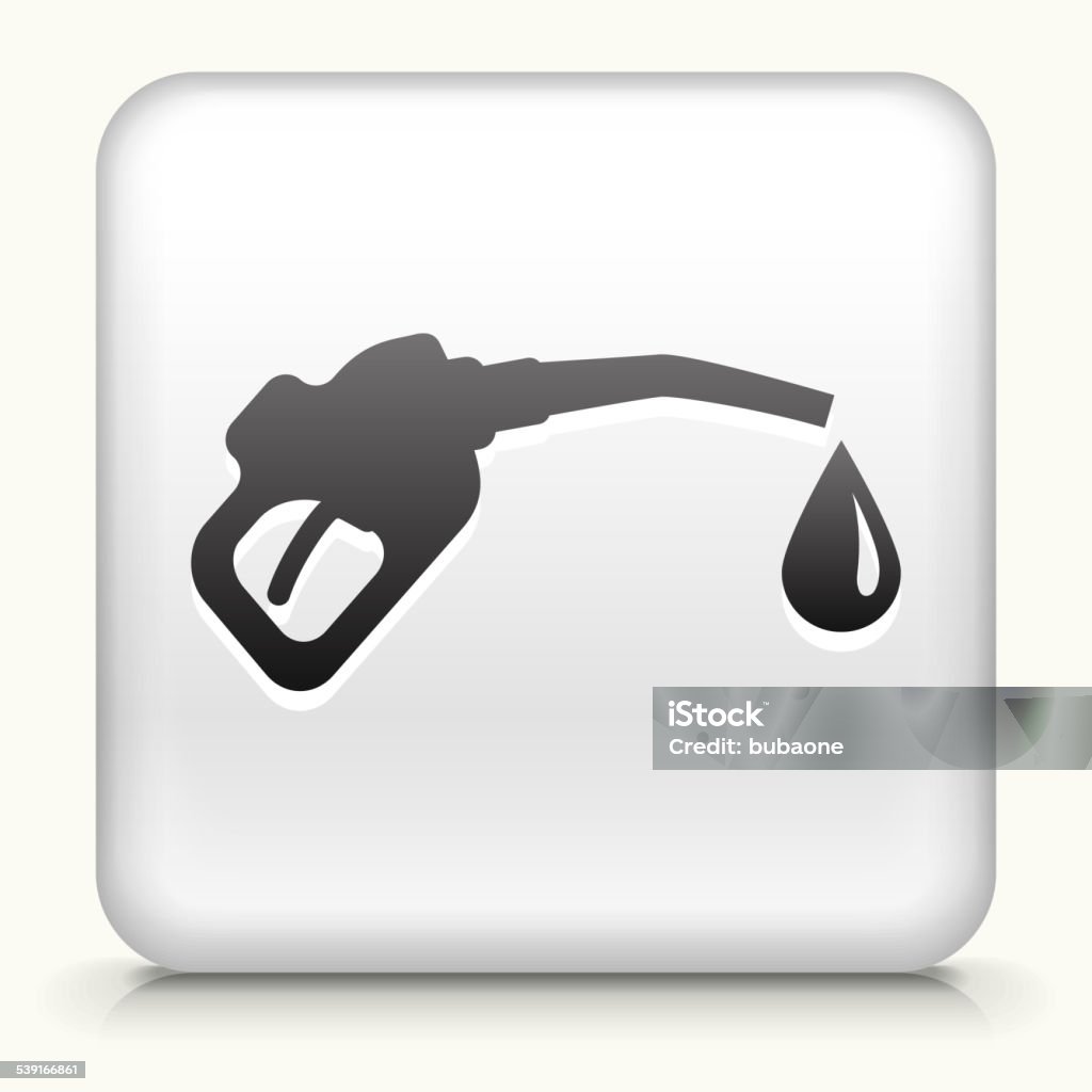 Square Button with Gas Pump royalty free vector art Royalty free vector art. The black interface icon is on a simple white Background. Button has a bevel effect and a light shadow. 100% royalty free vector file and can be easily modified, icon download comes with vector art and jpg file. White Square Button with Gas Pump interface icon Diesel Fuel stock vector