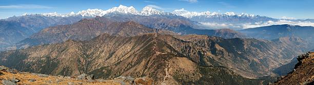 istock Panoramic view of himalayas range from Pikey peak 539167397