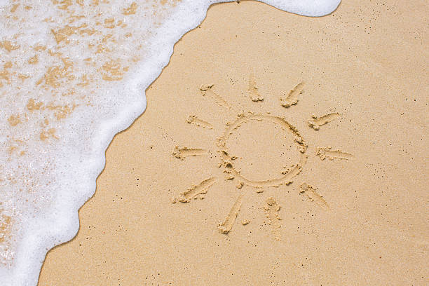 istock Image of sun drawing on sand 539180589