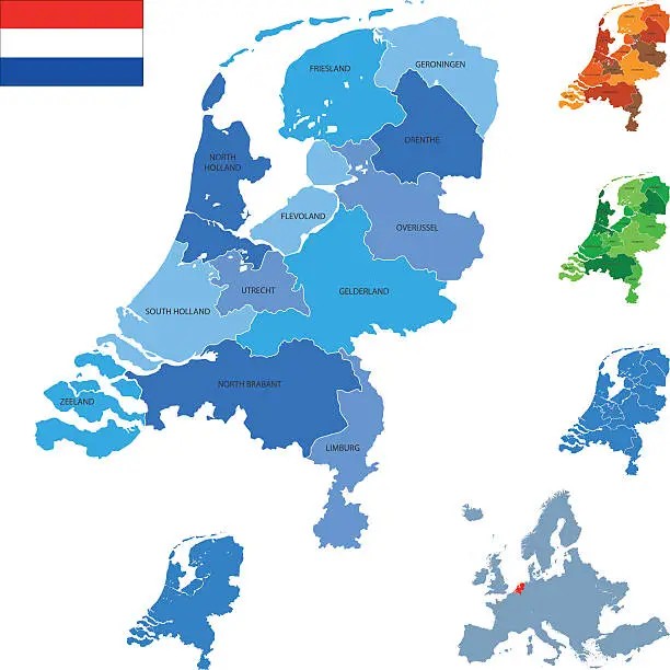 Vector illustration of Netherlands Map