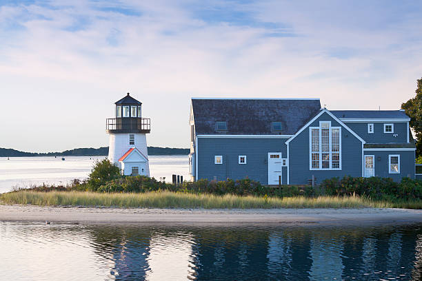 istock Lewis Bay Lighthouse in the morning, Hyannis, Cape Cod, Massachusetts. 539183387