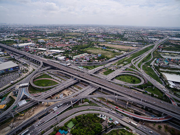 istock Aerial view above Motorway & Ring roads Inter-Change systems 539199278