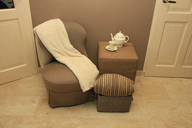 istock Interior design: classic chair and accessories in white 539199464