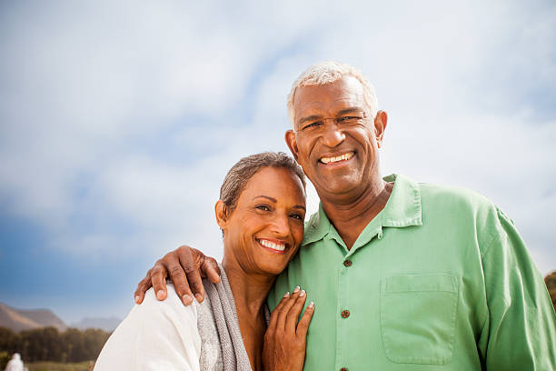 istock African American Seniors Smiling Together on Beach 539200356