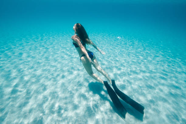 istock Beautiful young woman swimming 539203620