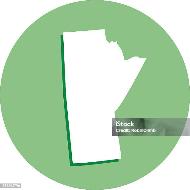 Manitoba Round Icon Stock Illustration - Download Image Now - Manitoba, Map, Blue