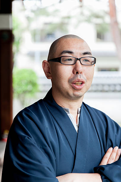 istock The young japanese monk praying 539204068