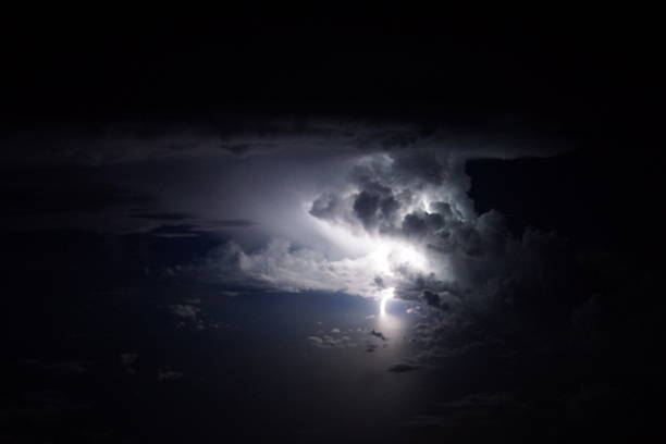 istock Thunderstorm over the sea with lightning bolts 539204080