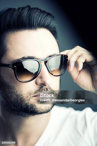 Close Up Of Good Looking Man With Beard Wearing Sunglasses Stock Photo - Download Image Now