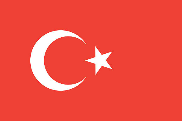 Flag of Turkey vector art illustration