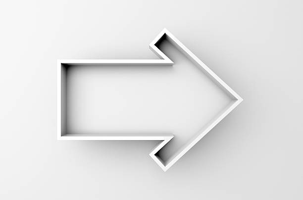 istock 3D illustration, Empty Shelves in form of arrow 539206048
