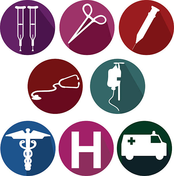 Medical flat icons vector art illustration