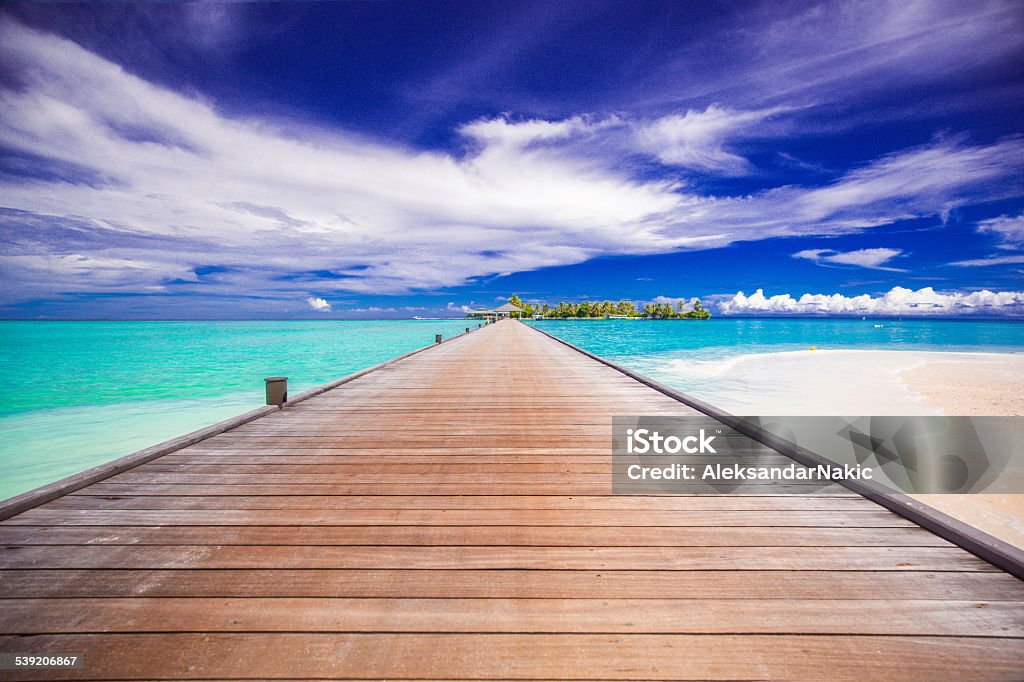 Entrance to tropical paradise Photo of a main entrance to one of tropical islands of Maldives 2015 Stock Photo