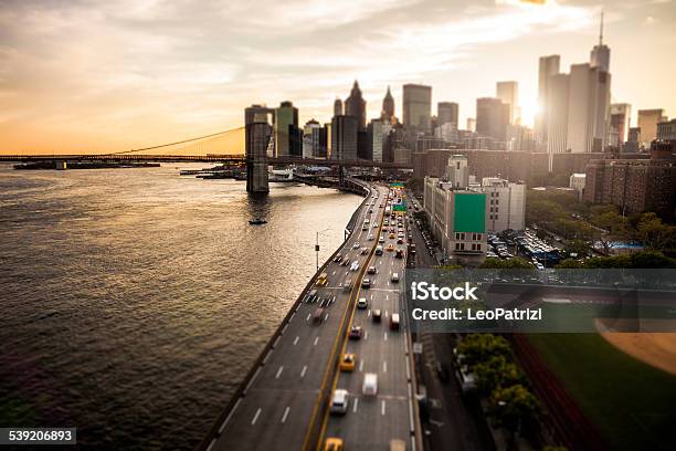 New York Downtown Skyline Aerial View Stock Photo - Download Image Now - New York City, New York State, Highway