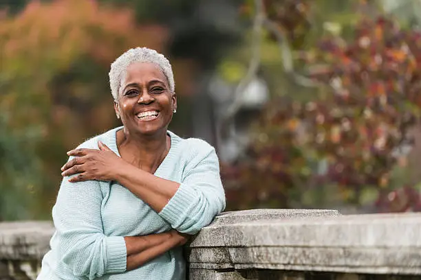 Photo of Senior African American woman at the park