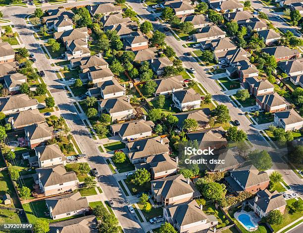 San Antoniotexas Suburban Housing Development Neighborhood Aerial View Stock Photo - Download Image Now