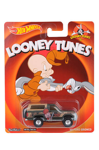 elmer fudd 1985 ford bronco carrinho de brinquedo de rodas quentes de fundição injetada - 1985 - fotografias e filmes do acervo