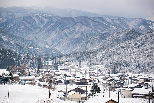 istock Japanese winter town 539210022