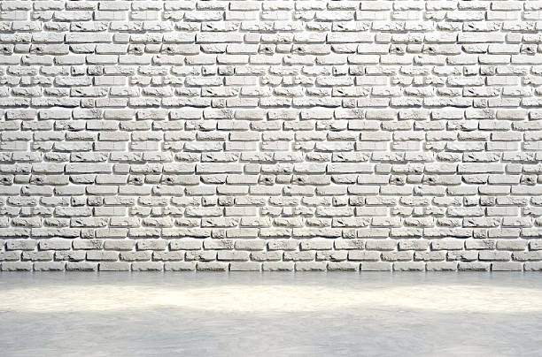istock 3D illustration,Brick white wall and concrete floor 539210058