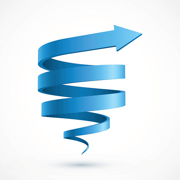 Blue spiral arrow This illustration is AI 10 EPS vector with transparency. High resolution JPEG file included (5000 x 5000 pixels) spiral stock illustrations