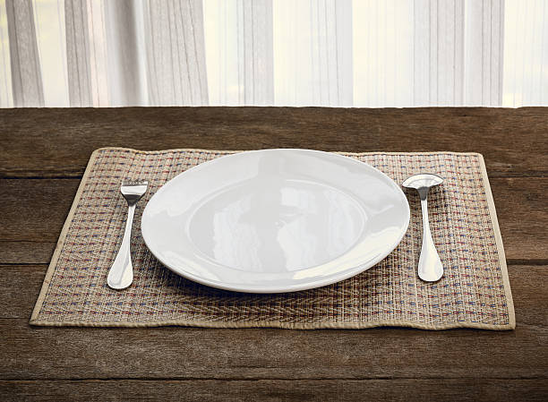 istock spoon, fork, knife and white dish on Platemat 539212962