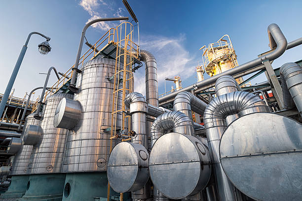 criba molecular de deshidratación sistema : refinería de petróleo y gas - fossil fuel plant fotografías e imágenes de stock
