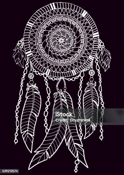 Dreamcatcher Stock Illustration - Download Image Now - Abstract, Adult, Art