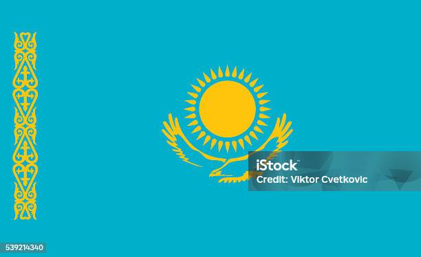 Kazakhstan Flag Stock Photo - Download Image Now - Allegory Painting, Backgrounds, Community