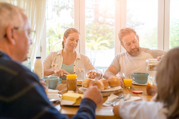 istock Family having breakfast together 539214544
