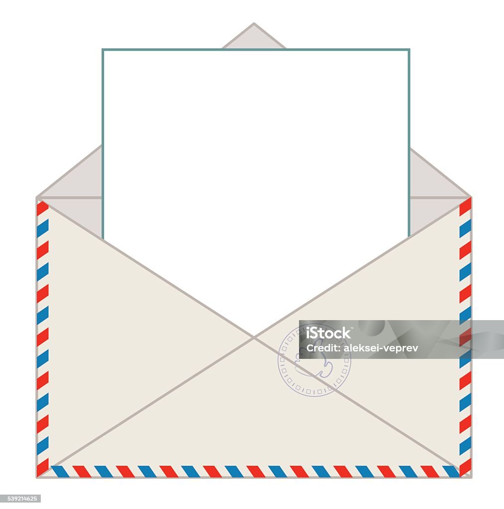Envelope with blank letter, vector illustration Envelope with blank letter for your message, vector illustration 2015 stock vector