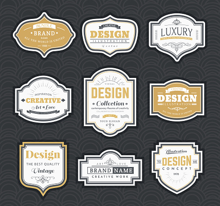 Frame classic template. Vintage contour blank frames and labels. Vintage elements design for cafe, restaurant, boutique, hotel, shop, jewelry. Vector retro elements