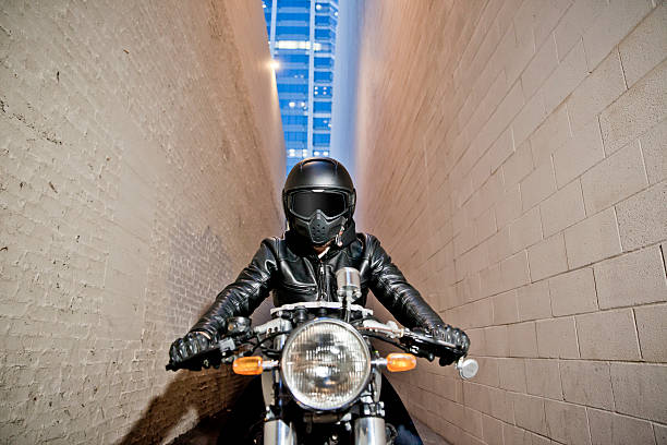 istock Motorcycle Rider in Alley 539215317