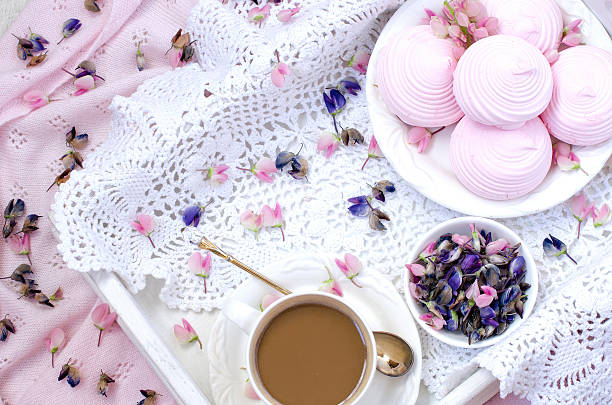 istock Romantic dinner with flower petals. The view from the top. 539215350