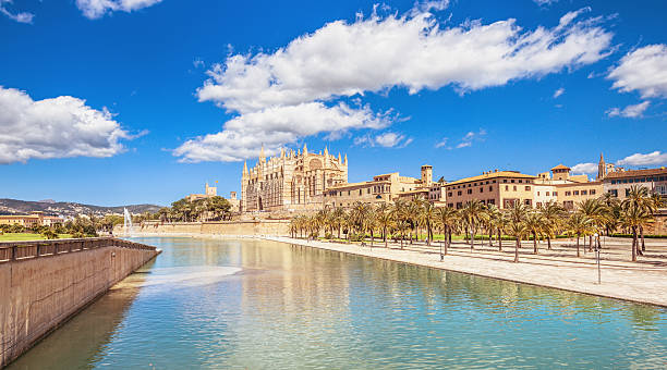 palma de mallorca - cityciew and cathedral - palma majorca stok fotoğraflar ve resimler