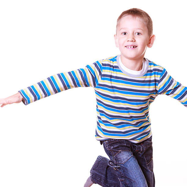 istock Little boy have fun alone at home 539215710