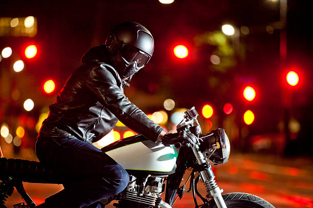 istock Motorcycle Rider at Night 539215715