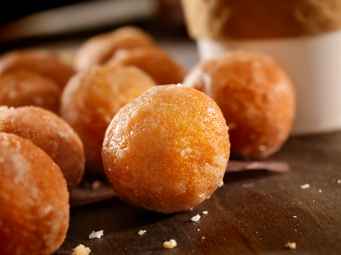 Doughnut holes with a take out Coffee- Photographed on Hasselblad H3D2-39mb Camera