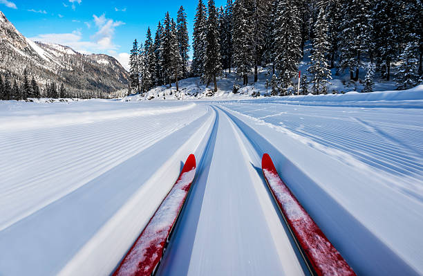 istock Cross country skiing action 539217701