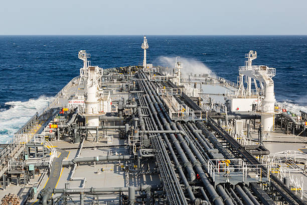 istock Big grey oil tanker underway in the open sea. 539217846
