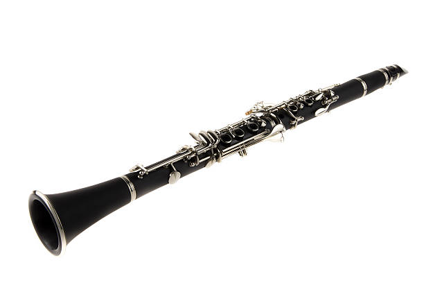 clarinet in overwhite stock photo