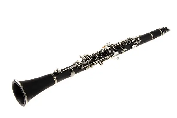 Photo of clarinet in overwhite