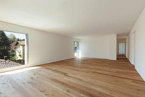istock Interior, room with parquet floor and windows 539220378