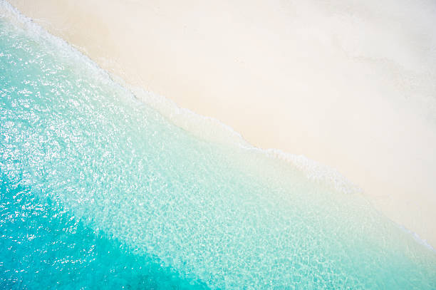 top view sand beach and lagoon
