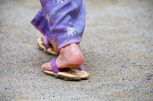 Woman walking in zori